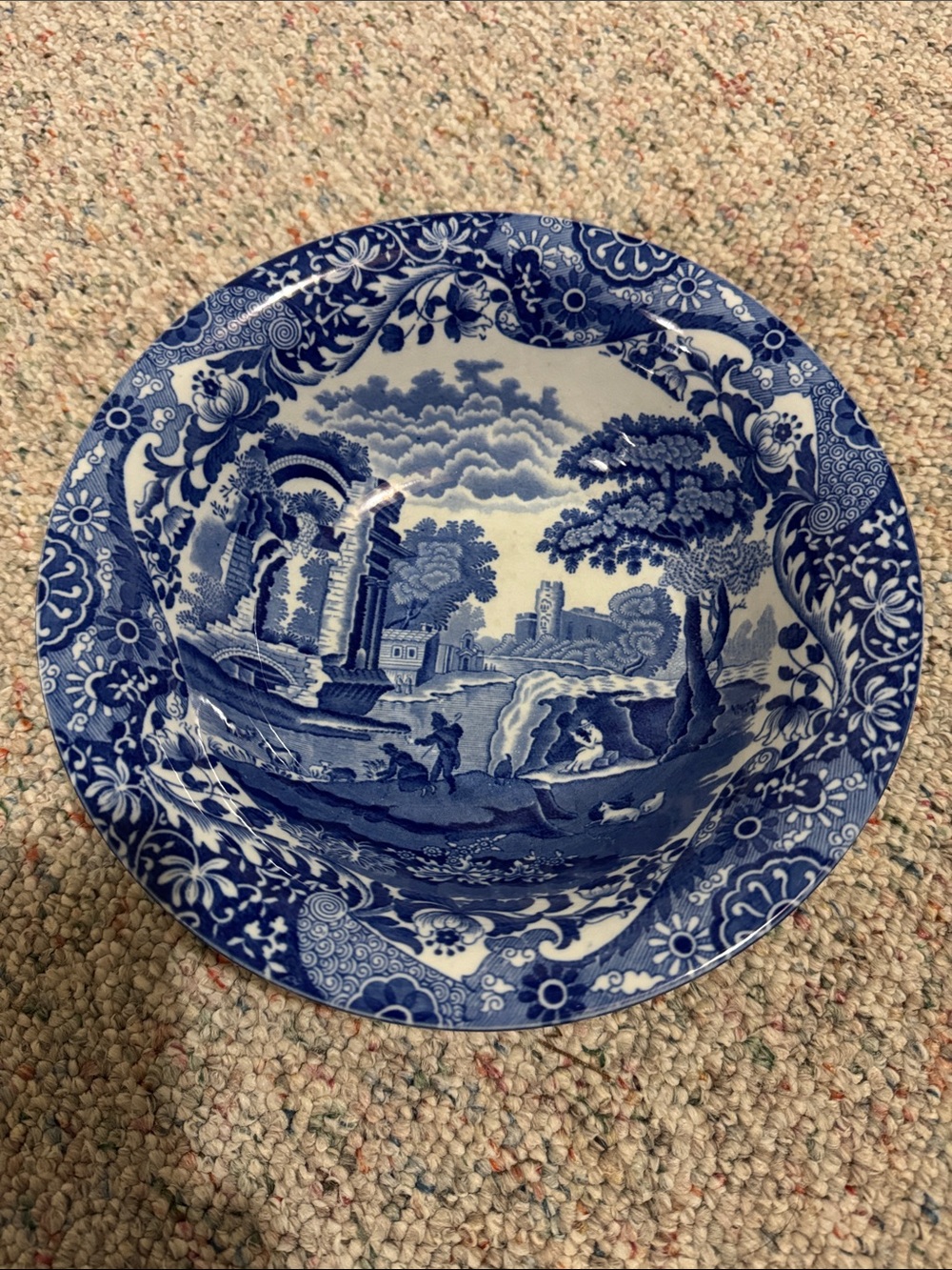 Copeland Spode's Italian,  Blue & White Deep,  Lipped, Fruit/Salad Bowl 24.4cm